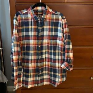 NWT xl BR Plaid button down shirt